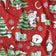 Tecido de Algodão - Rena de Natal e Pai Natal, Vermelho