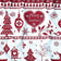 Tecido de Algodão - Árvores de Natal e Renas Vermelhas sobre Branco