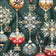 Tecido de algodão - bolas decorativas de Natal verdes