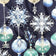 Tecido de algodão - bolas decorativas de Natal azul-marinho