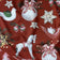 Tecido de algodão - Natal baloiçante vermelho