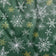 Tecido de algodão - Flocos de neve brancos e dourados sobre fundo verde