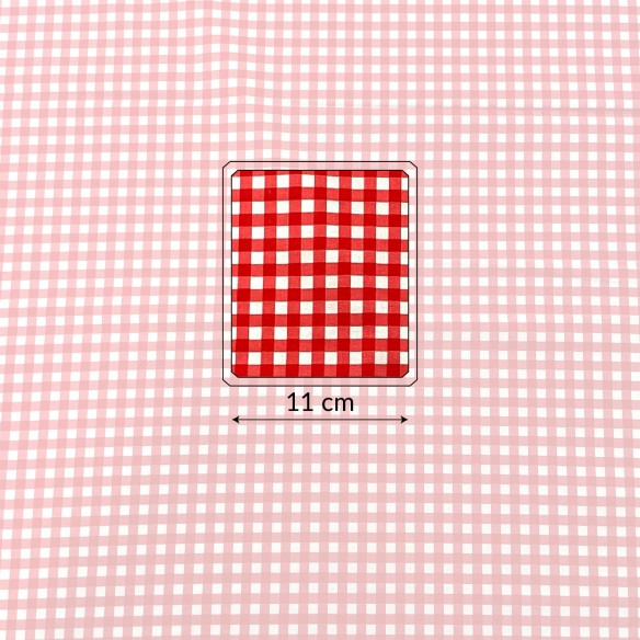 Tecido de Algodão - Ikea Grid Vermelho