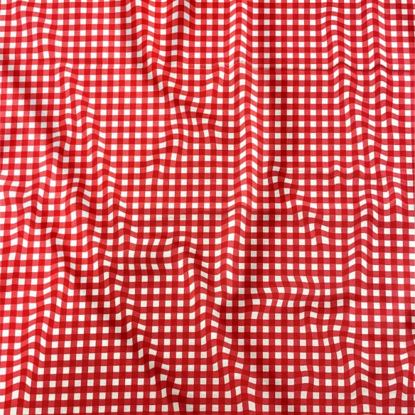 Tecido de Algodão - Ikea Grid Vermelho