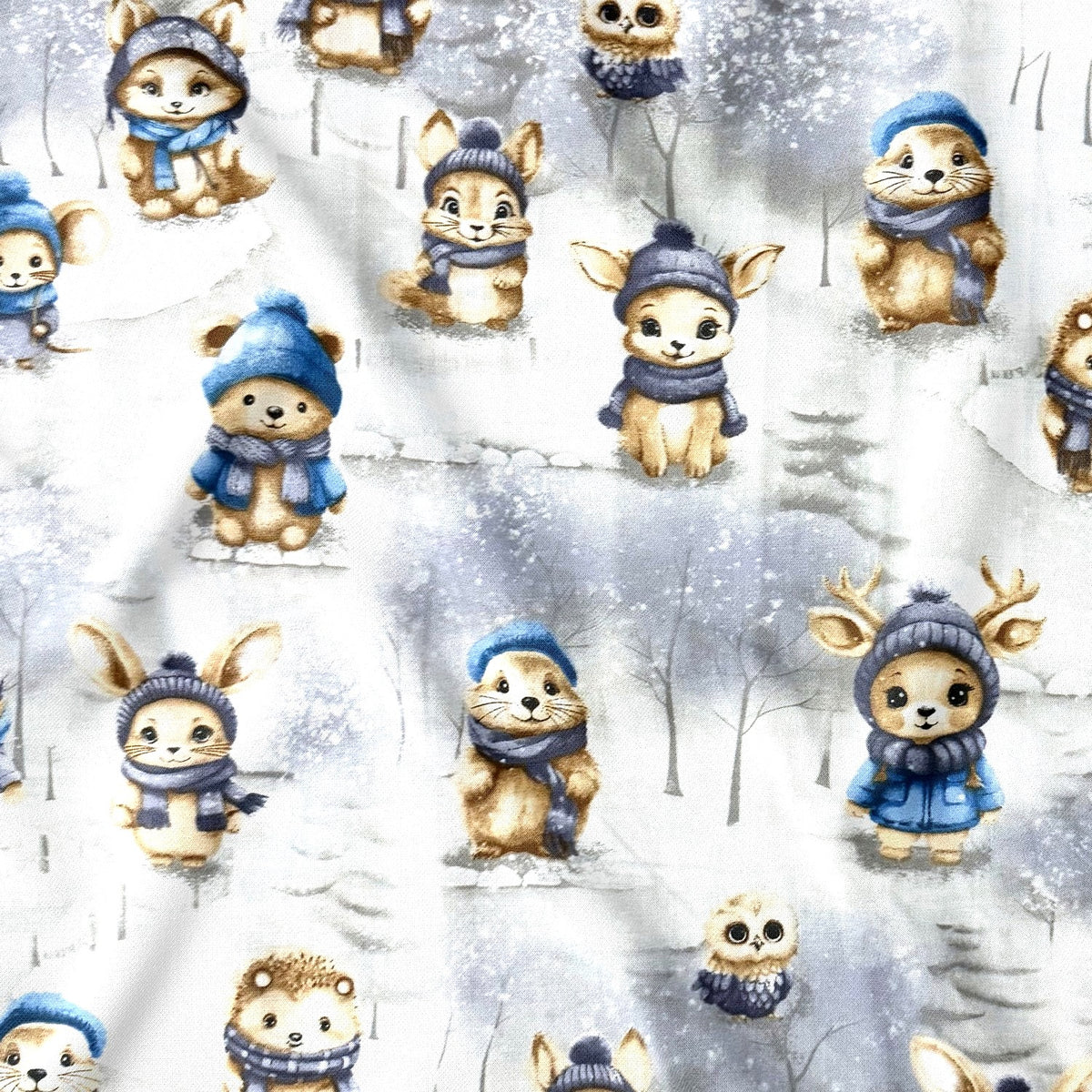 Tecido de algodão - gnomos e árvores de Natal II