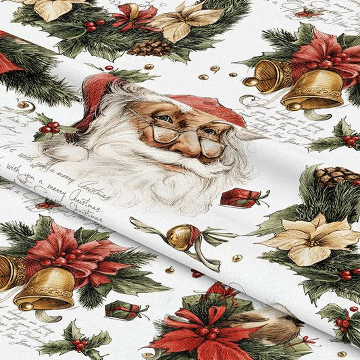 Tecido de Veludo Estampado - Padrão de Natal - 26282-101