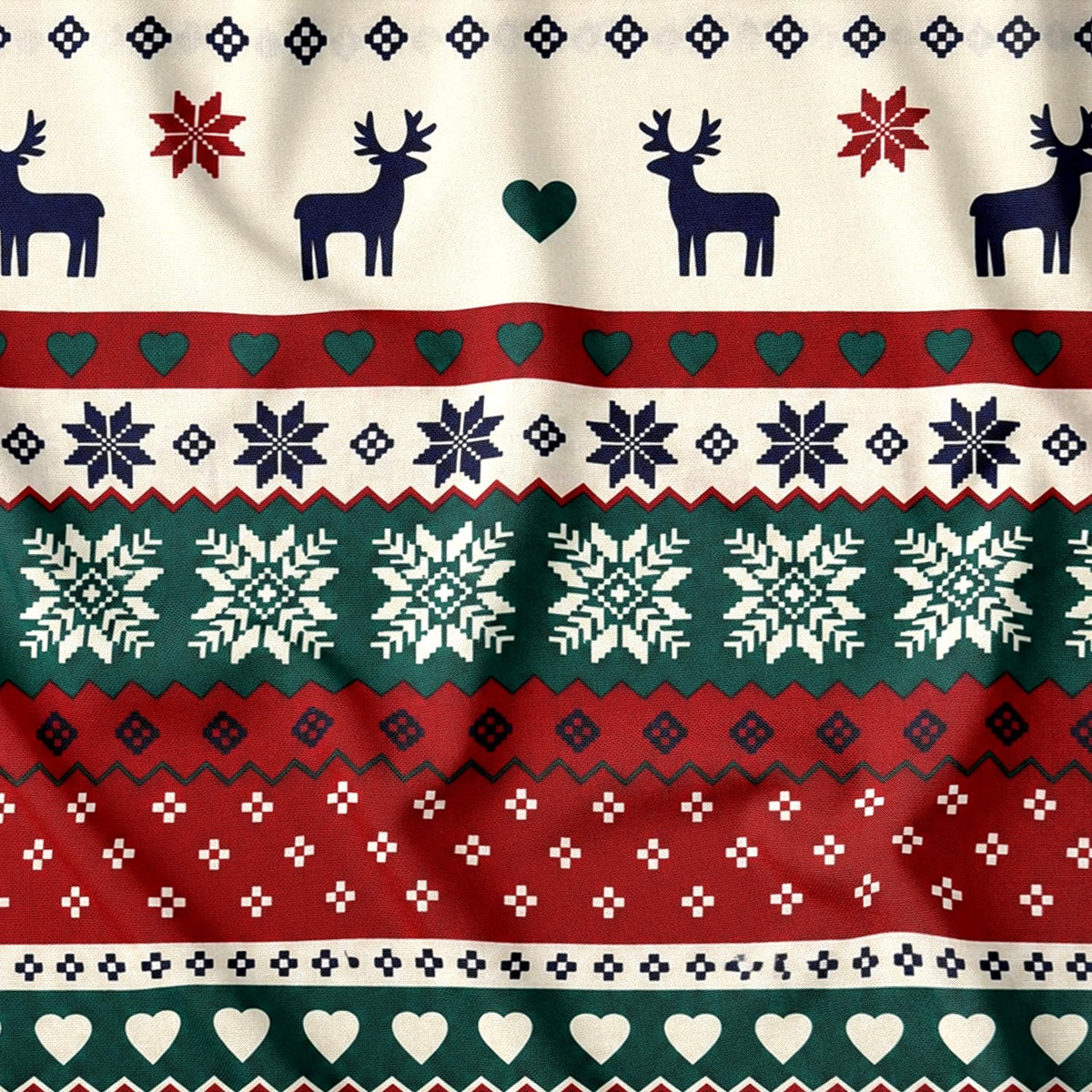 Tecido de Algodão - Natal Escandinavo Rena Verde