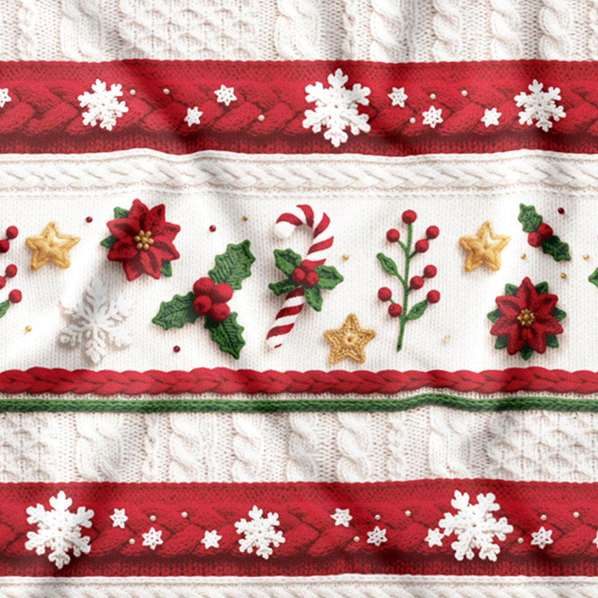 Tecido de algodão - gnomos e árvores de Natal II