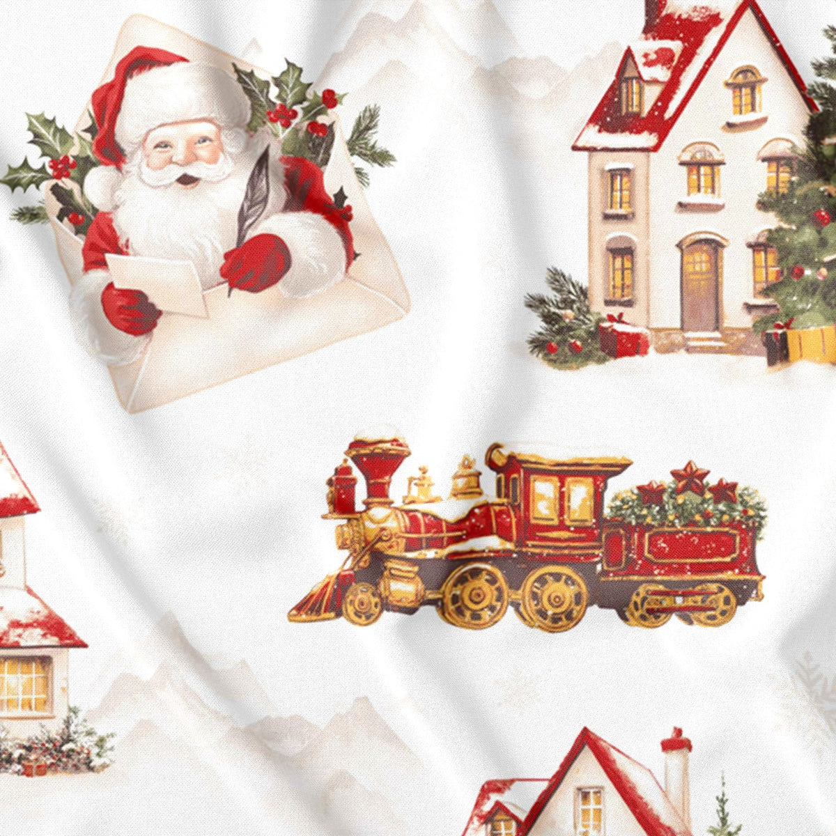 Tecido de algodão - gnomos e árvores de Natal II