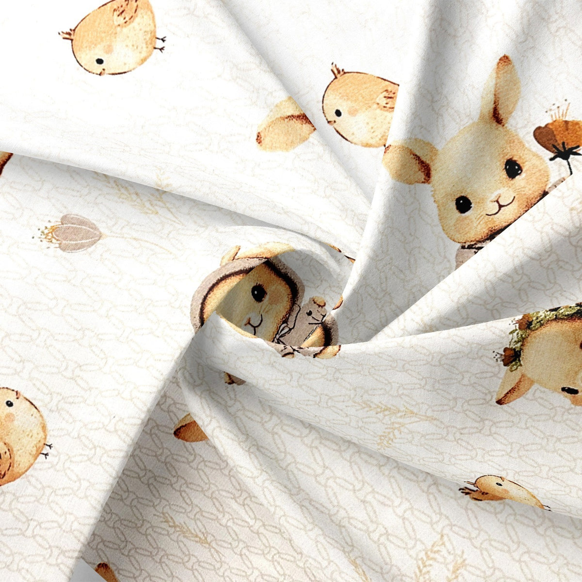 Cotton Fabric - Baby Bunny, Beige