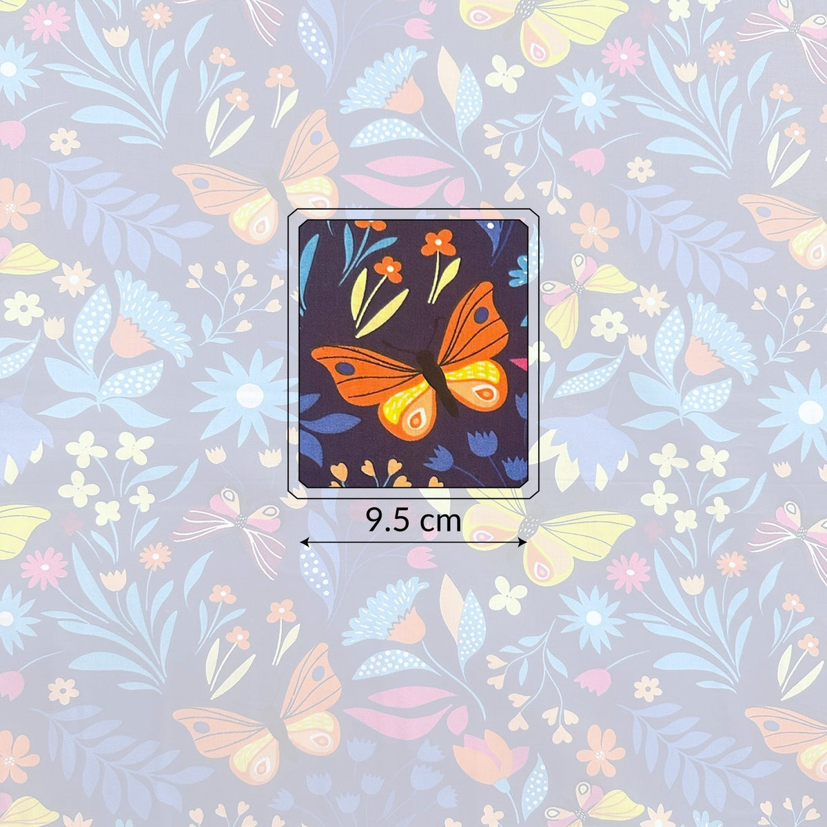 Cotton Fabric - Butterflies Garden Indigo