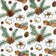 Tecido de algodão - Decorações de Natal, branco