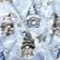 Tecido de Algodão - Gnomos de Natal Azul II