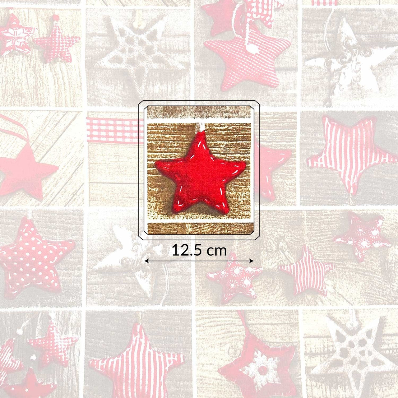 Cotton Fabric - Christmas Patchwork, Red and Brown