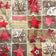 Tecido de Algodão - Patchwork de Natal, Vermelho e Castanho