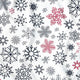 Tecido de Algodão - Flocos de Neve de Natal Vermelho-Preto