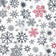 Tecido de Algodão - Flocos de Neve de Natal Vermelho-Preto