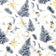 Tecido de Algodão - Árvores de Natal e Estrelas, Branco
