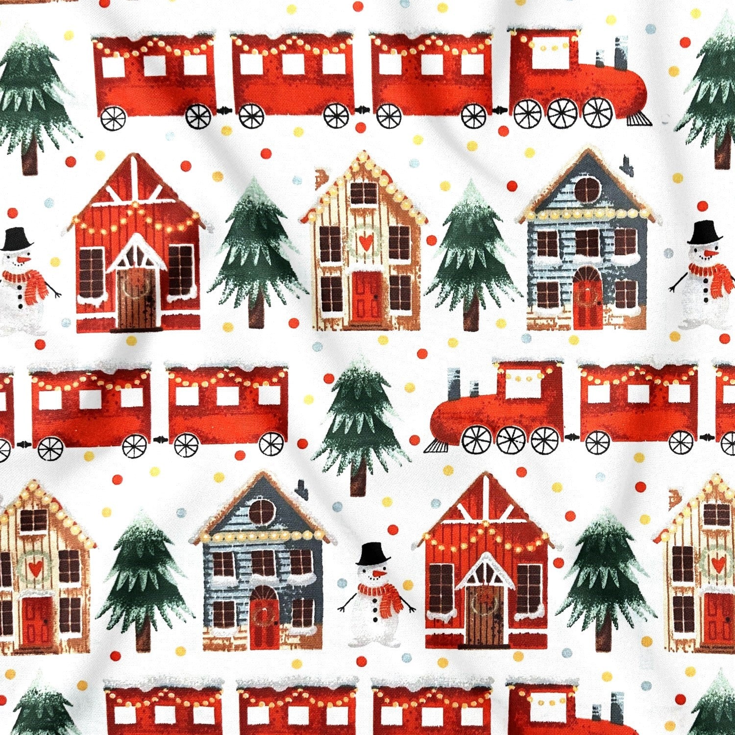 Cotton Fabric - Christmas train