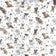 Tecido de Algodão - Pegadas de Cão em Fundo Branco