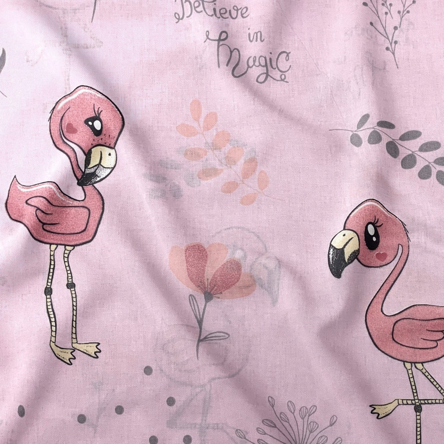 Cotton Fabric - Flamingos and Twigs