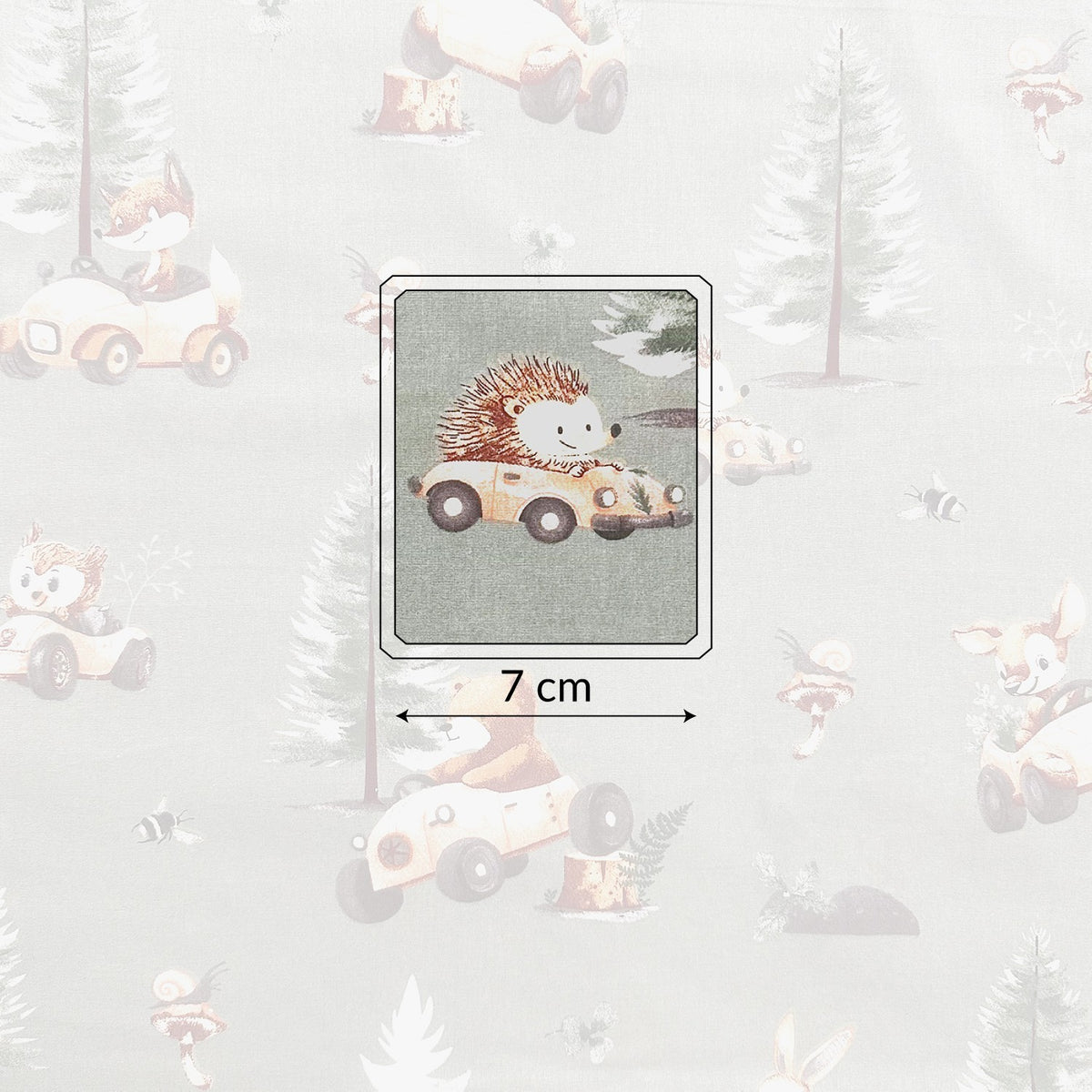Cotton Fabric - Forest Animal Race, Sage