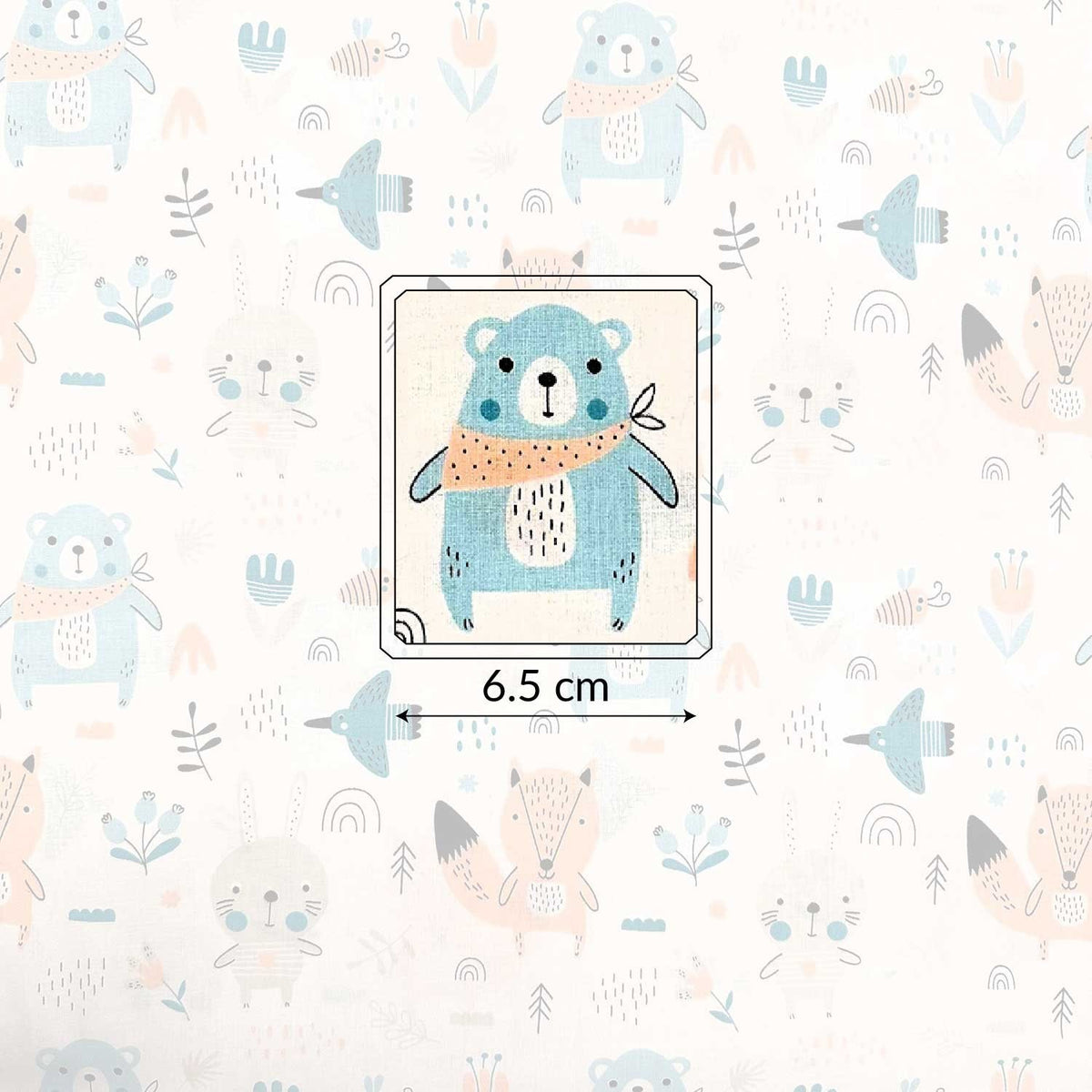 Cotton Fabric - Forest Animals on White