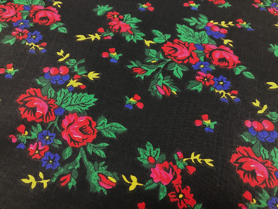 Cotton Fabric - Highland Flowers Black