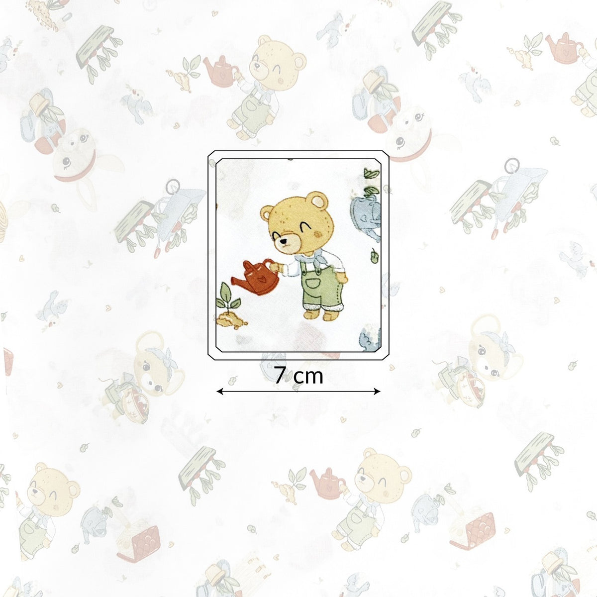 Cotton Fabric - Little Gardener Bear