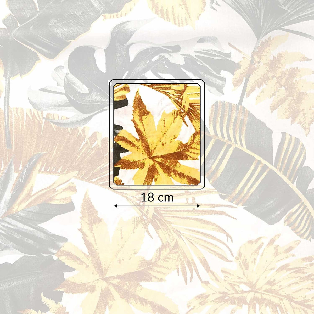 Cotton Fabric - Monstera gold and bottle green