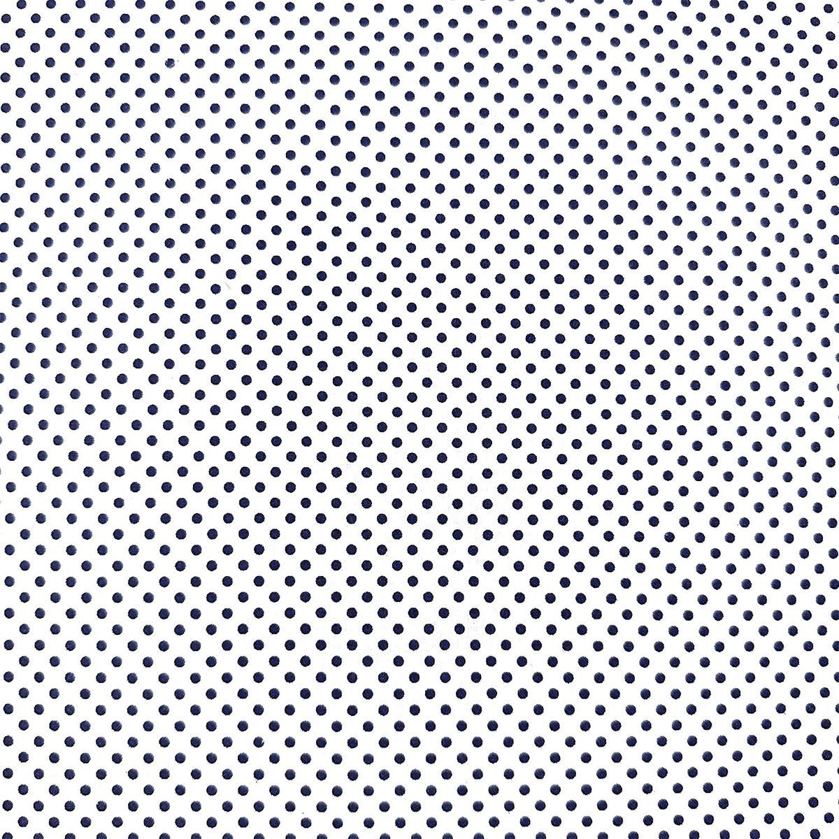 Cotton Fabric - Navy Blue Dots on White 3 mm