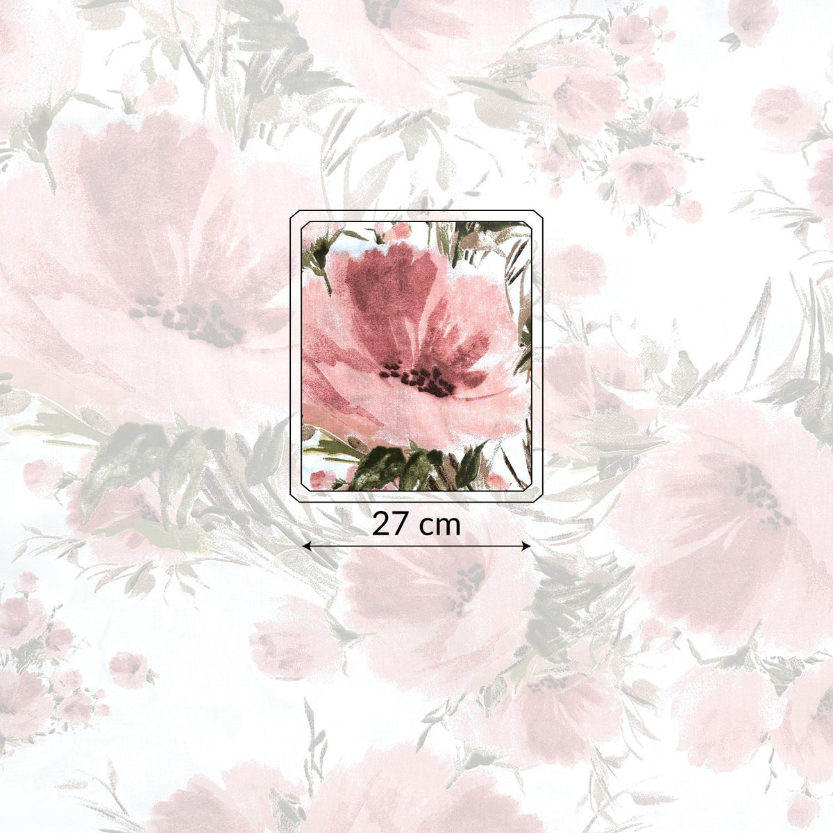 Cotton Fabric - Pink Wild Poppies
