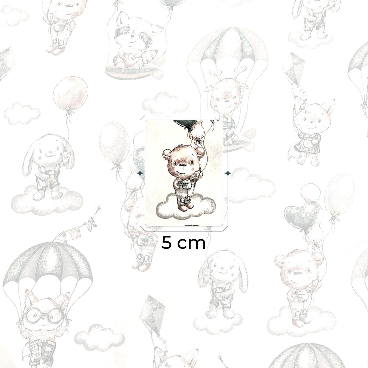 Cotton Fabric - Teddy Bears, bunnies and umbrellas