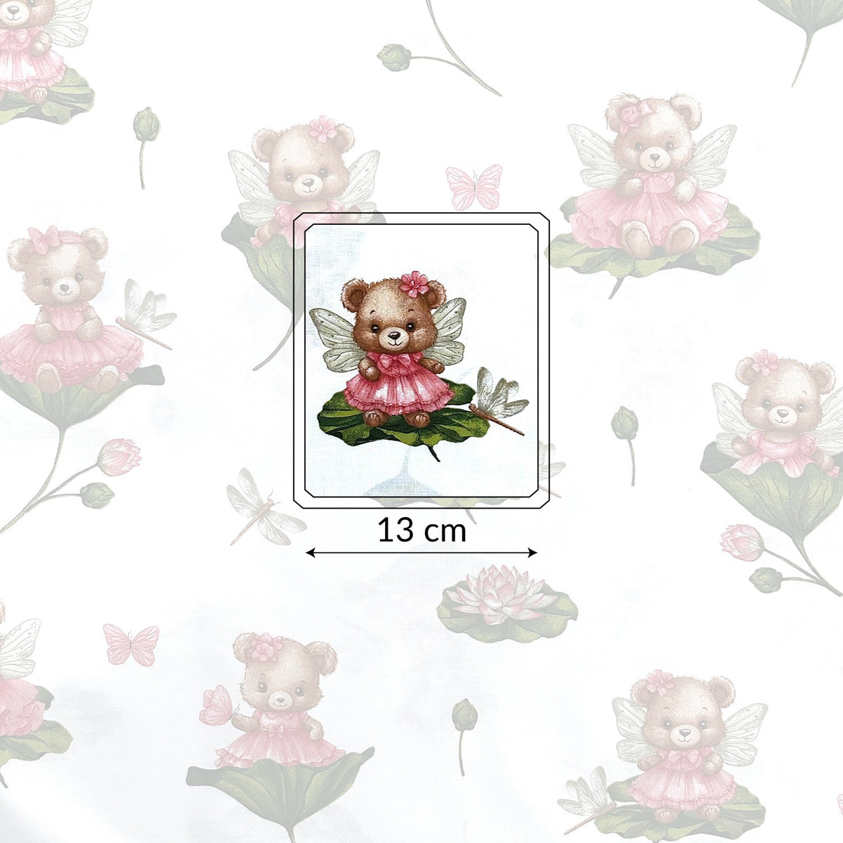 Cotton Fabric - Teddy Bears on a Leaf