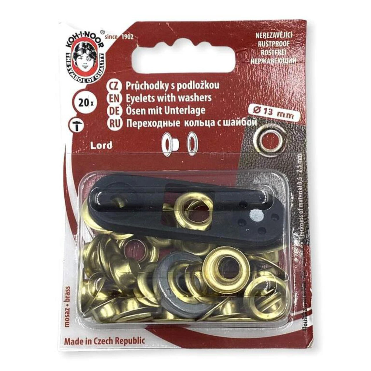 Eyelets with washers - gold