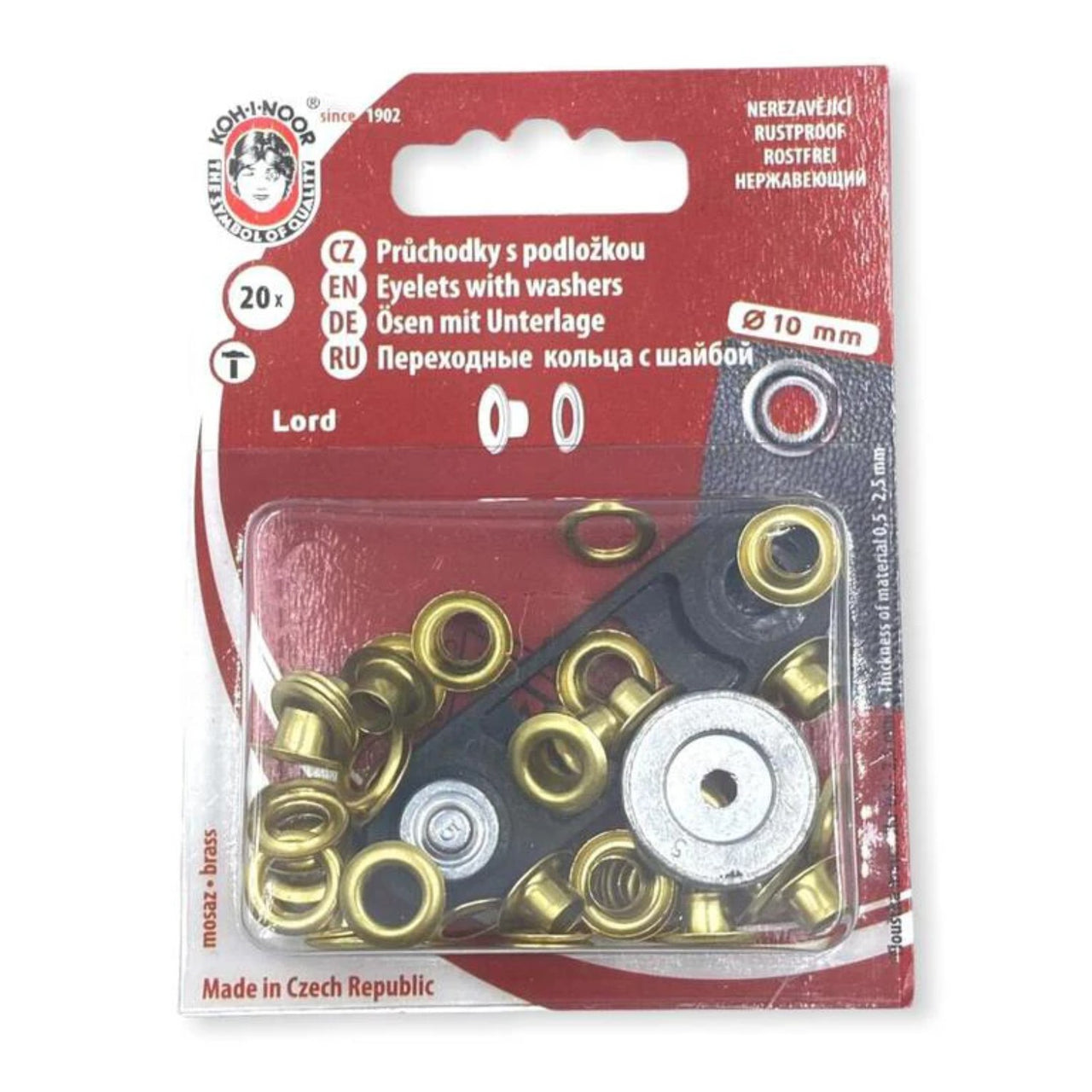 Eyelets with washers - gold