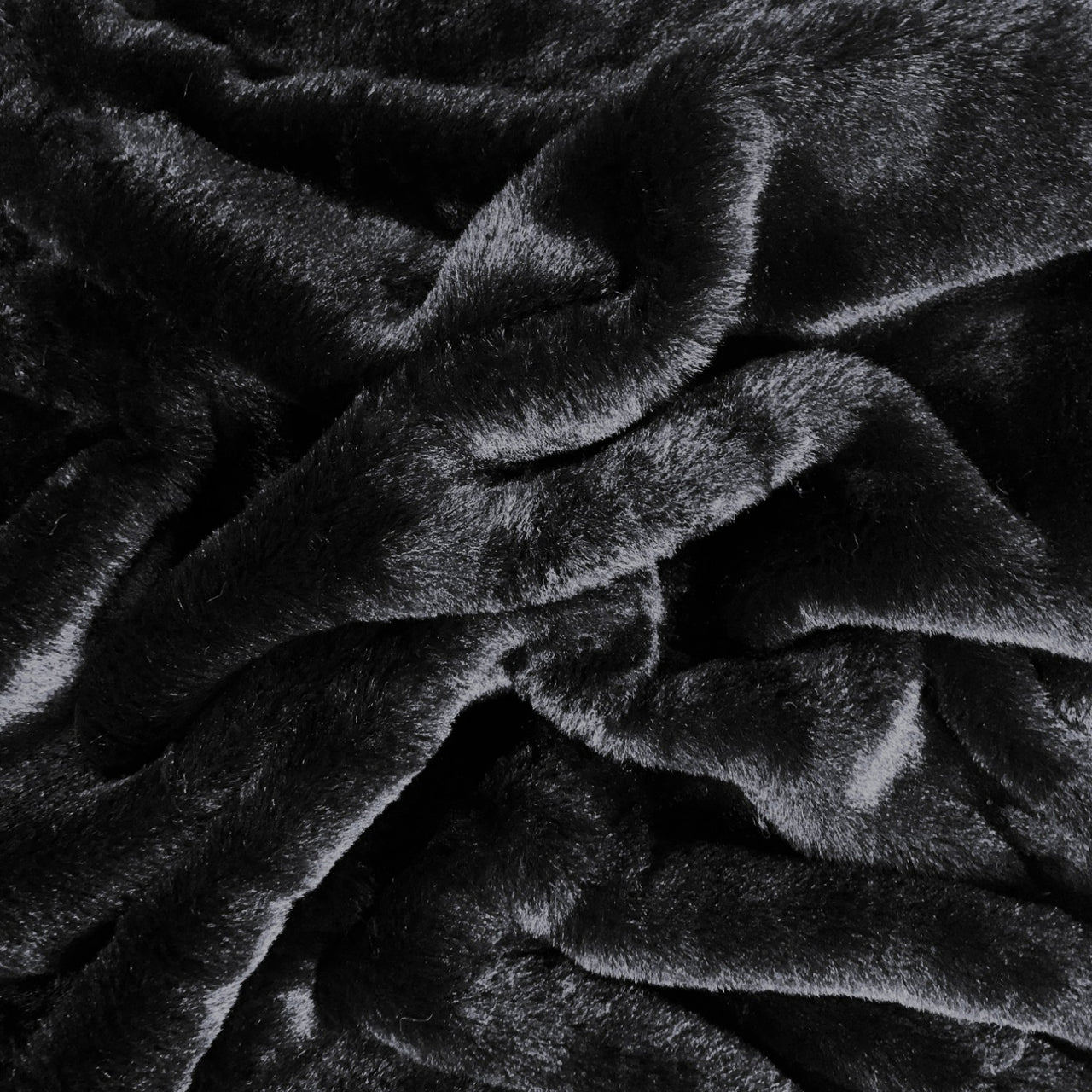 Knitted Bunny Fur Fabric - Black