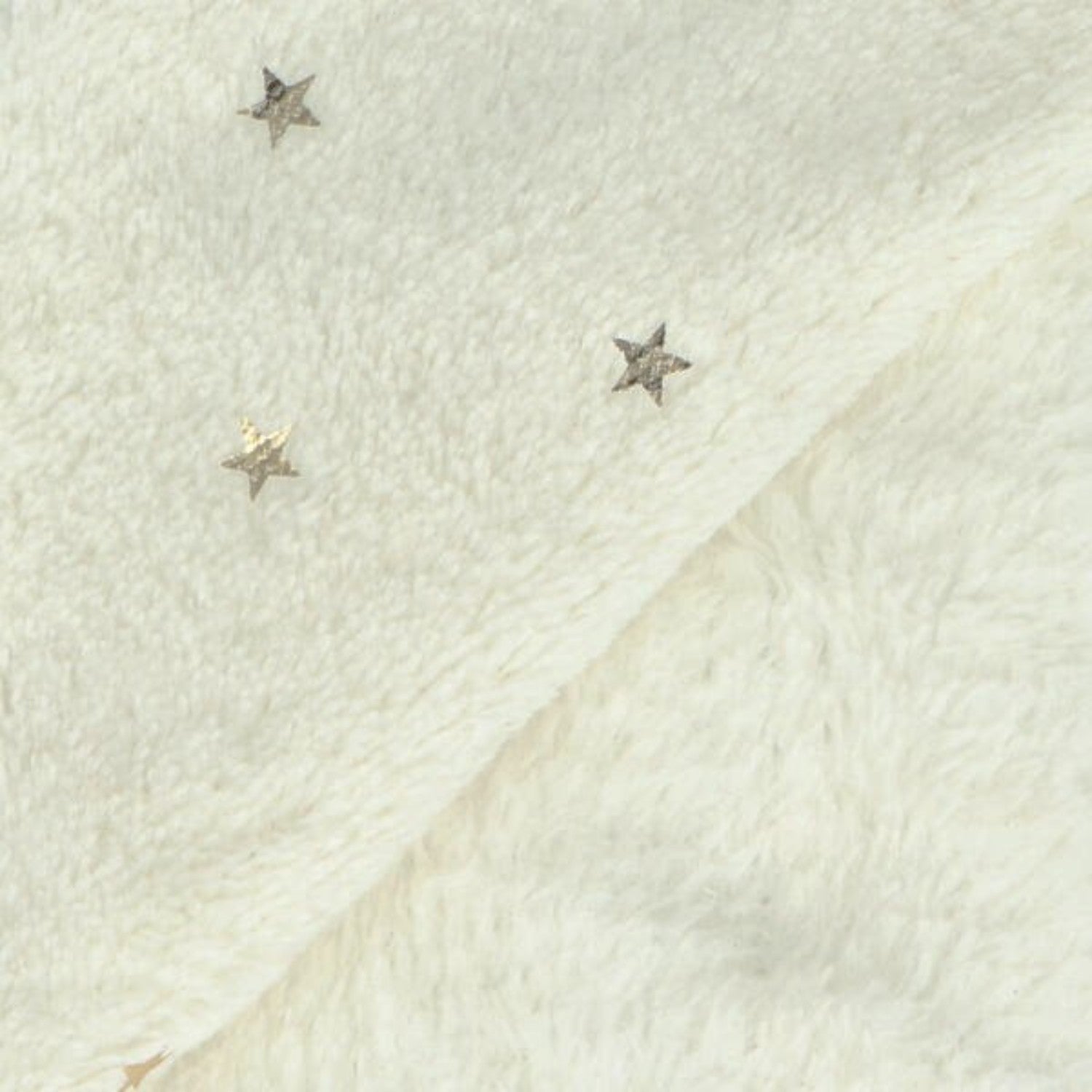Knitted Fur Fabric- Golden stars