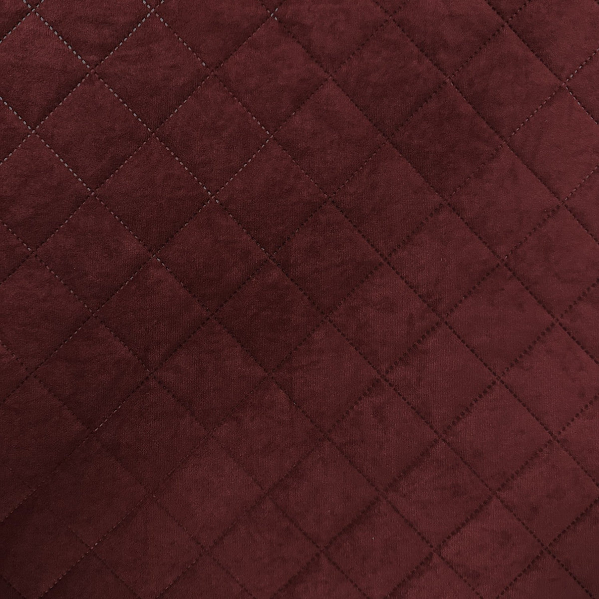 Upholstery Fabric Quilted Microfiber Diamond 5x5 - Burgundy